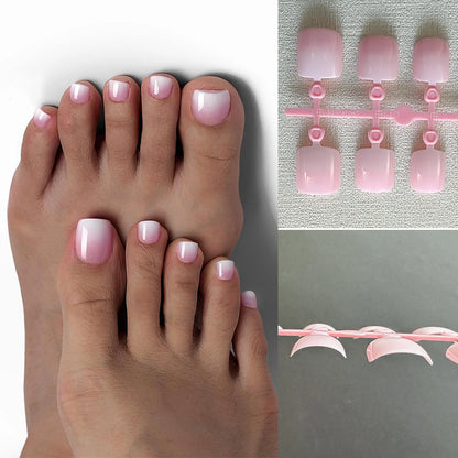 120 Pieces Pink Square Toe Nail Tips Full Cover Extensions - Smarsty