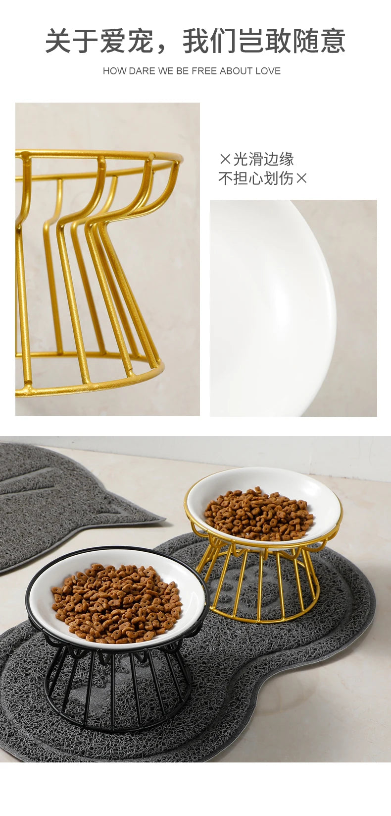 Ceramic Raised Pet Bowl for Cats and Dogs - Smarsty