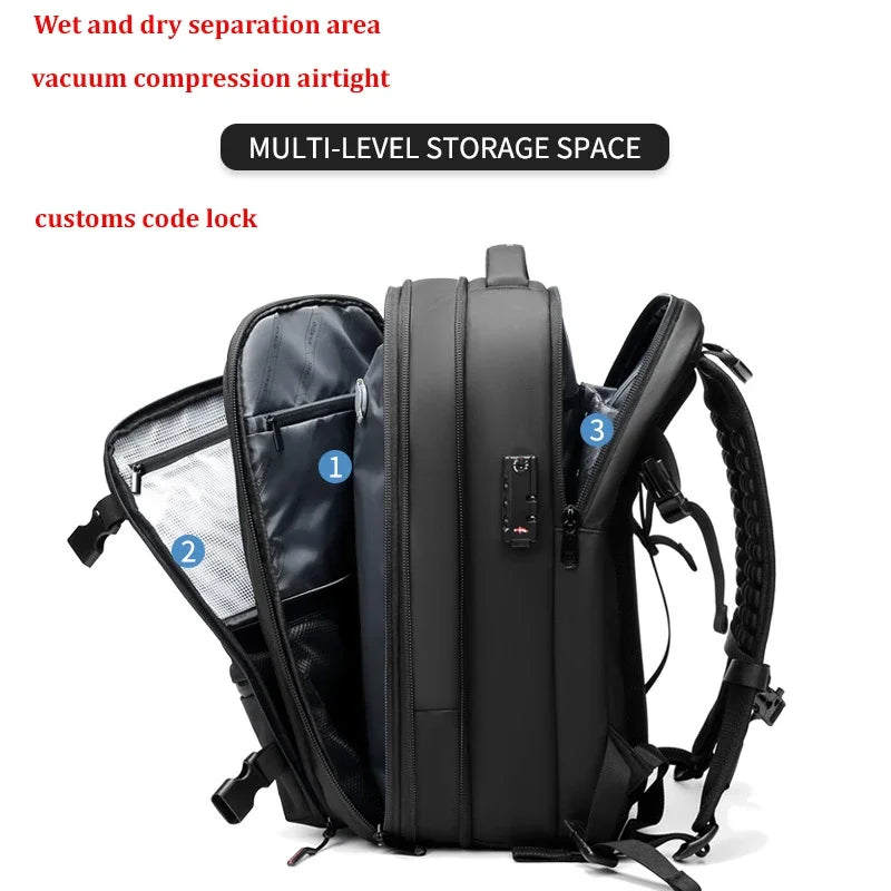 Travel Men 17 inch Laptop Backpack vacuum compression Backpack Business Large Capacity school Backpack expand outdoor backpack - Smarsty