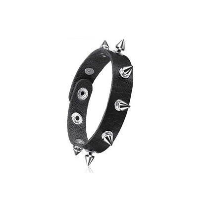 Unisex PU Leather Punk Bracelet With Spikes And Skull - Smarsty