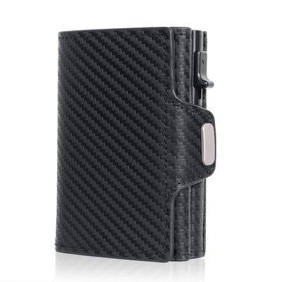 Pop-Up Credit Card Case with RFID Protection Genuine Leather  Wallet with Compartment for Notes and Coins for Men and Women - Smarsty
