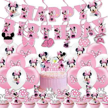 Minnie Mouse Birthday Party Disposable Tableware Set - Smarsty