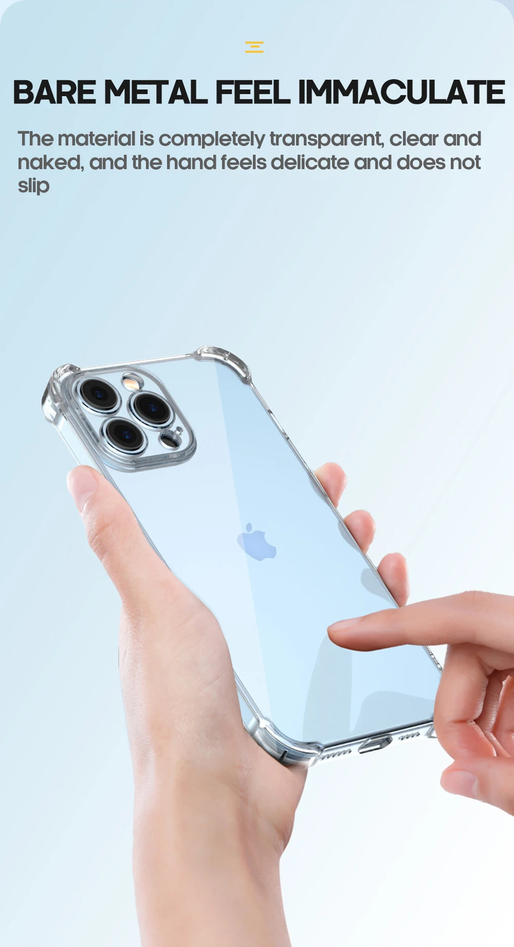 Smarsty Shockproof Clear Phone Case With Lens Protection Pro Max -