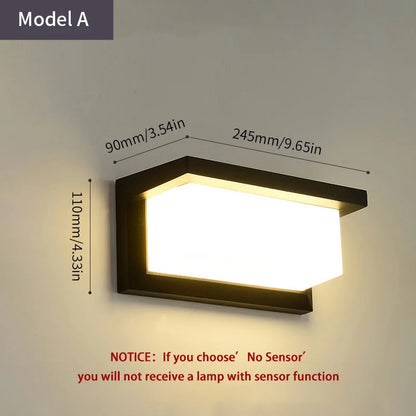 LED Outdoor Wall Light with PIR Motion Sensor - Smarsty