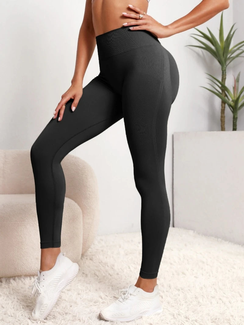 Women Seamless Hip Lifting Women Seamless Sports Leggings High Waist Fitness Leggings Push Up Yoga Leggings Gym Clothing Sports - Smarsty