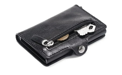 Carbon Fiber Rfid Blocking Men ID Credit Card Holders Wallet Leather Metal Business Bank CreditCard Cardholder Case Carteras - Smarsty
