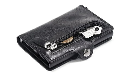 Carbon Fiber Rfid Blocking Men ID Credit Card Holders Wallet Leather Metal Business Bank CreditCard Cardholder Case Carteras