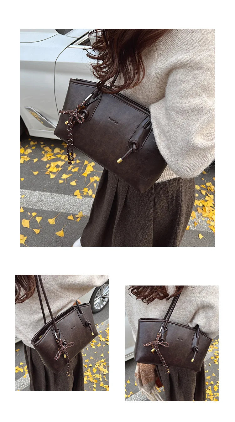 PU Leather Shoulder Bag For Women Versatile Crossbody Tote - Smarsty