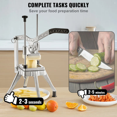 SucceBuy Commercial Vegetable Fruit Heavy Duty Professional Food Dicer Kattex French Fry Cutter Onion Slicer Stainless Steel