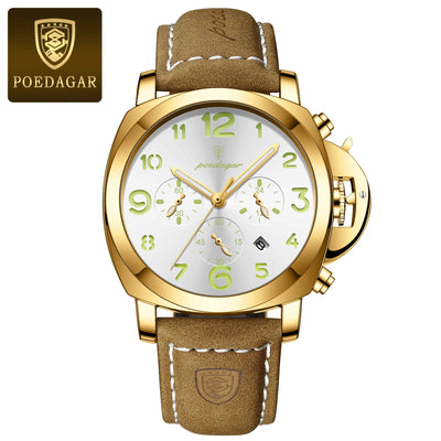 Luxury Waterproof Military Watch for Men Luminous Leather - Smarsty