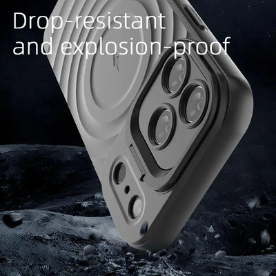 Ripple Matte Armor For Magsafe Magnetic Wireless Charge Case For iPhone 16 Plus 15 14 13 Pro Max Camera Fold Stand Protect Cover