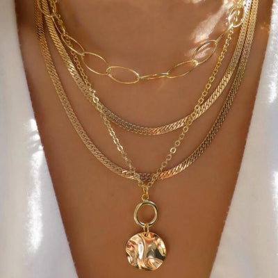 Vintage Gold Boho Layered Necklace Set for Women - Smarsty