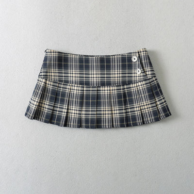 Summer Mini skirts for woman vintage korean fashion plaid skirts for women y2k skirts pleated red plaid skirts preppy style - Smarsty