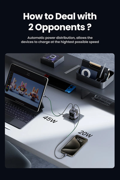 65W GaN Charger With PD3.0 PPS Fast Charge Compact Travel - Smarsty
