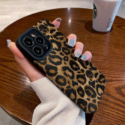 Gold Leopard Silicone Leather IPhone Case Shockproof - Smarsty