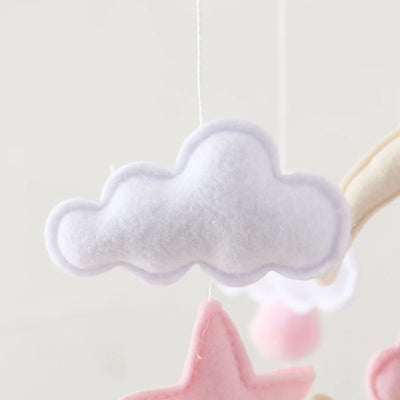 Wooden Crib Mobile Baby Bed Bell Rattle Toy Soft Felt Cartoon Bear Mobile Hanging Newborn Music Box Bed Bell Hanging Bracket Toy by Smarsty