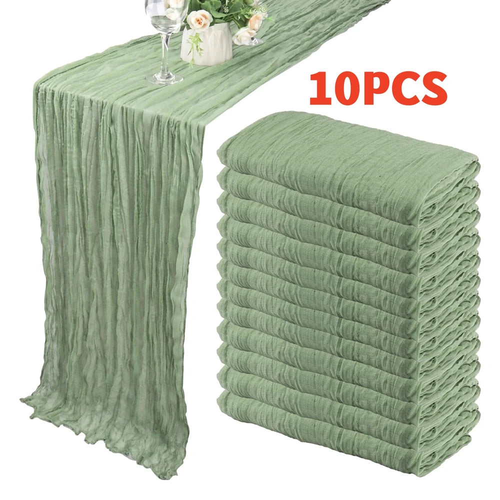 Boho Cheesecloth Table Runner Set for Elegant Events - Smarsty