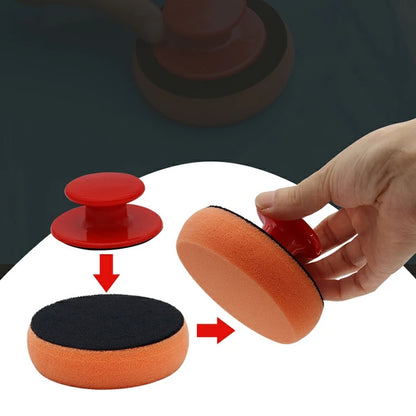 Car Wax Applicator Pads Set Soft Sponge Red Handle - Smarsty