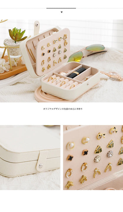 Portable Leather Jewelry Storage Box Travel Organizer - Smarsty