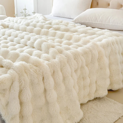 Double-Layer Rabbit Fur Blanket for Comfortable Summer Use - Smarsty