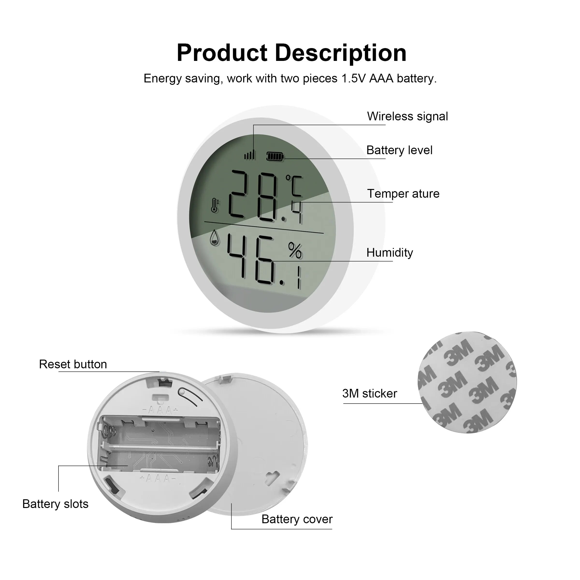 Tuya Smart ZigBee Temperature and Humidity Sensor - Smarsty