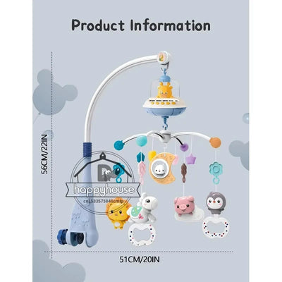 Musical Baby Crib Mobile with Lights Music Projection for Infants Remote Control Crib Toys for Newborn Baby Mobile for Crib Toys - Smarsty