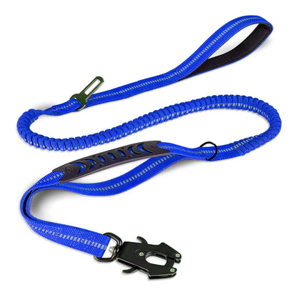 Reflective Bungee Dog Leash with Car Seatbelt Attachment - Smarsty