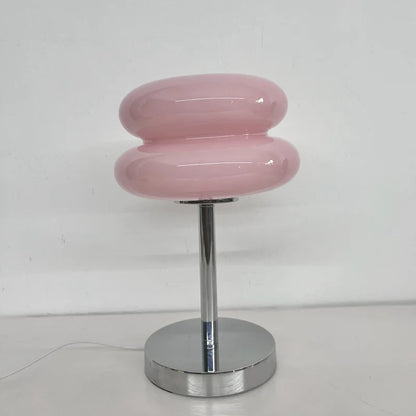 Trichromatic Dimming Macaron Glass Table Lamp for Cozy Bedrooms - Smarsty