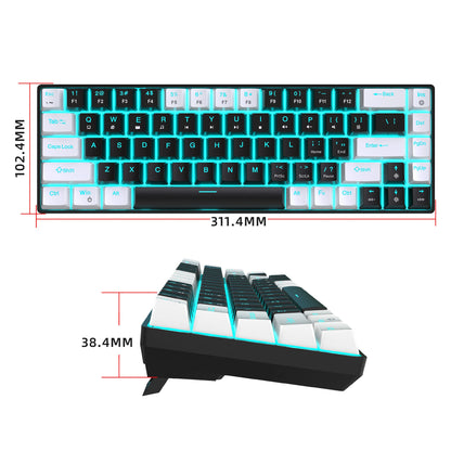 68 Keys Mechanical Keyboard With Ergonomic RGB Backlight