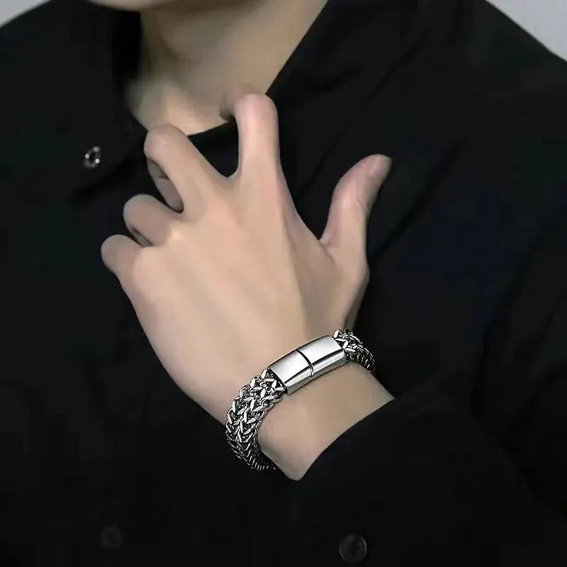 Stainless Steel Magnetic Buckle Bracelet for Unisex - Smarsty