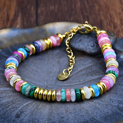 Colorful Natural Stone Beaded Bracelet for Women - Smarsty