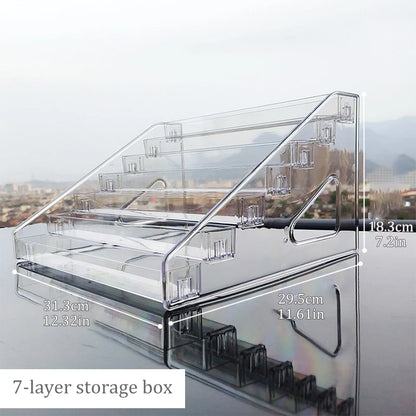 3-7 Tier Transparent Display Rack Stepped Multi-Layer Acrylic Storage Rack Toy Anime Car Model Small Wine Bottle Perfume Storage by Smarsty
