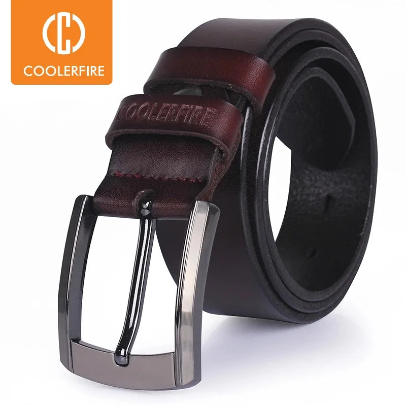 Men Genuine Leather Belt Luxury Cowskin Strap - Smarsty