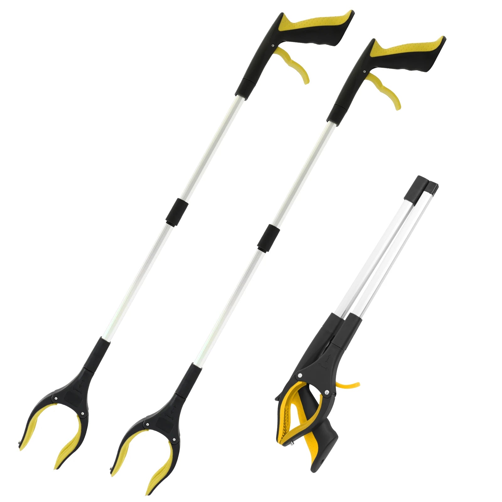 2-Pack Foldable Garbage Clip Litter Reachers Pickers Gripper Extender Hand Tools Environmental Sanitation Garbage Collector