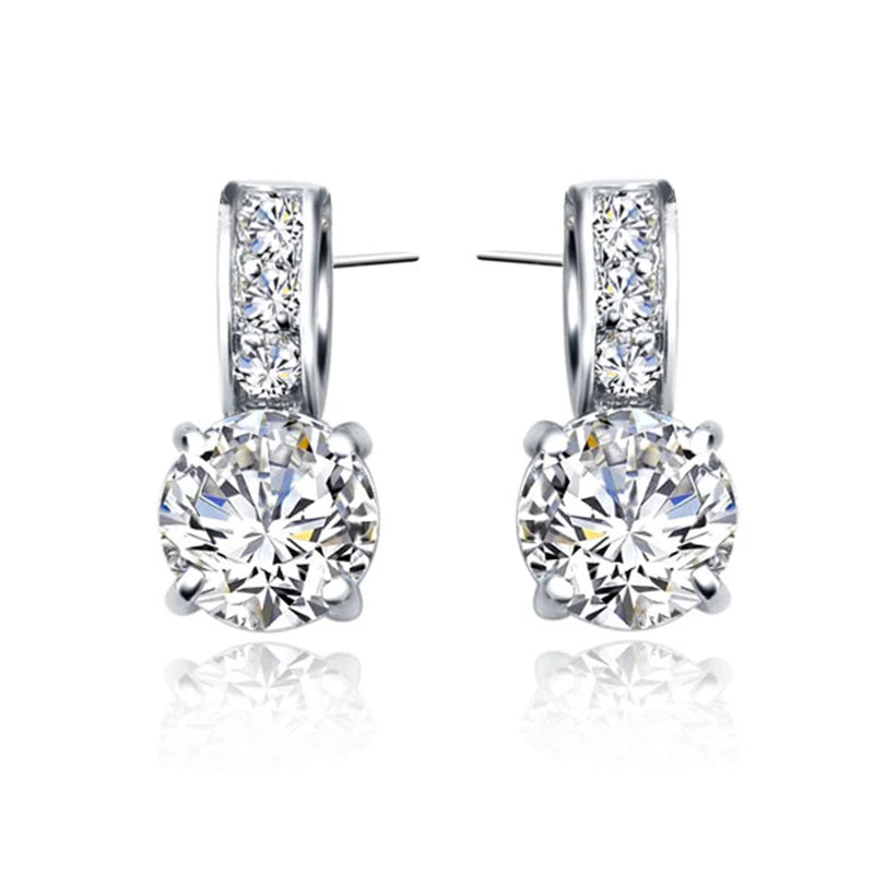 925 Sterling Silver Bridal Jewelry Set with Crystal Pendant - Smarsty