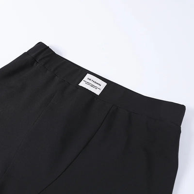 European and American Spring/Summer Round Neck Long Short sleeved 3/4 Shorts Two piece Women's Fashion Sports Versatile Set - Smarsty