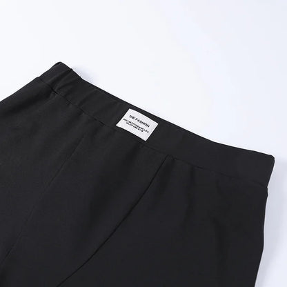 European and American Spring/Summer Round Neck Long Short sleeved 3/4 Shorts Two piece Women's Fashion Sports Versatile Set - Smarsty