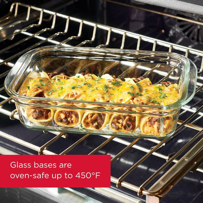 Airtight Leak-Proof Glass Food Storage Containers Set of 2 Vented Microwave Safe Stackable Modular Dishwasher Safe Oven Safe