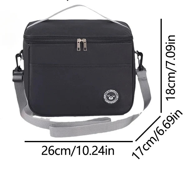 Large Capacity Insulated Lunch Bag With Shoulder Strap - Smarsty