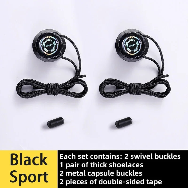 Thick Rope Swivel Buckle Shoelaces new upgrade Automatic Laces Without ties Children Adults Sneakers Shoelace Shoe Accessories - Smarsty