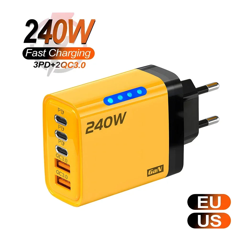 Five Port USB C PD Charger Fast Charge QC3 Multiport - Smarsty