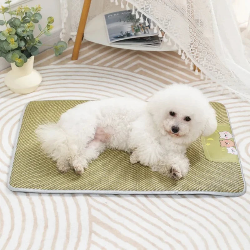 Summer Cooling Pet Mat with Breathable Bamboo Ice Gel - Smarsty