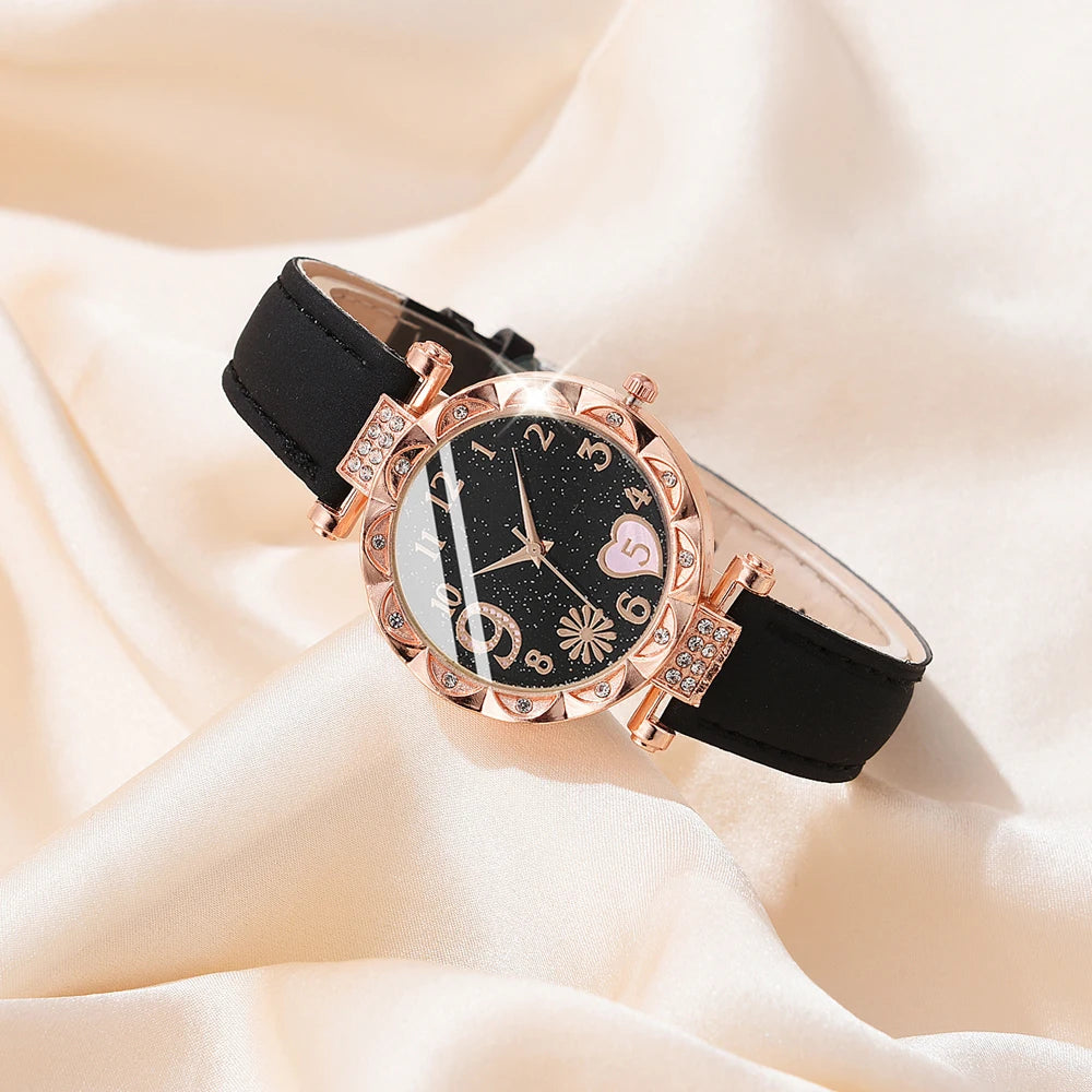 Luxury Leather Watch Set for Women with Elegant Design - Smarsty