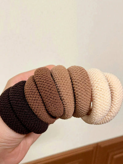 5/10 Mix Color High Elasticity Thickened Versatile Simple Scrunchies, Hair-Friendly (Random Color) Hair Ties Hair Rope - Smarsty