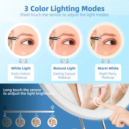 6 Inch Magnifying Mirror with Light for Easy Makeup - Smarsty
