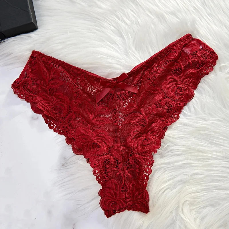 ALLTOOALL Women's Sleepwear Underwear Transparent Sexy Lace Red Lingerie Pijamas Sets Nightdress And Panty Female Nighty Clothes - Smarsty