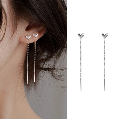 S925 Silver Tassel Drop Earrings for Women with Long Chains - Smarsty
