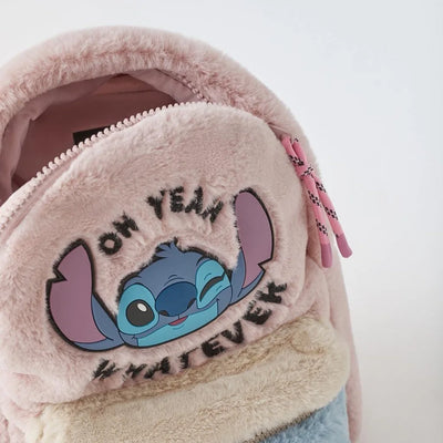 Stitch Kids Backpack Cute Corduroy Shoulder Bag For School - Smarsty