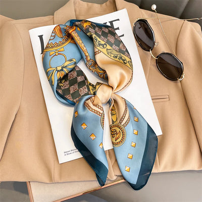 Luxury Silk Scarf Women Satin Shawl Sun Protection Wrap - Smarsty
