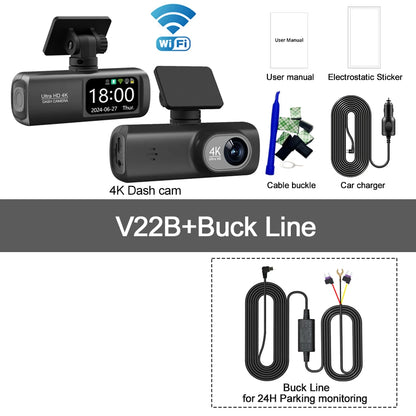 4K Dash Cam With WiFi Dual Lens GPS Parking Monitoring - Smarsty